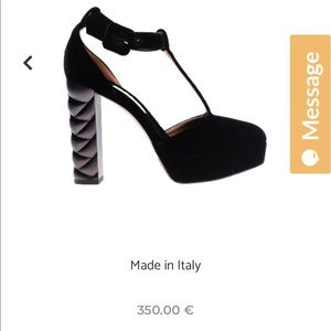 NWT L’ Autre Chose Sculpture heel D''Orsay velvet pumps black velvet Nero sz 40